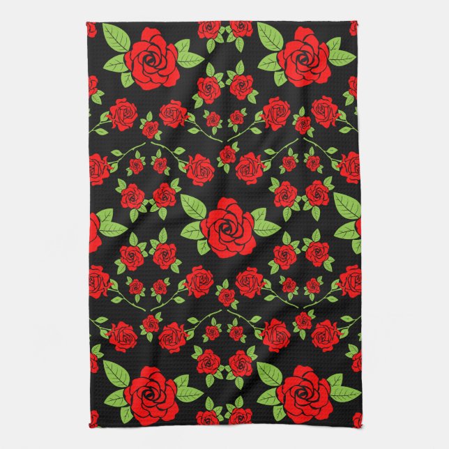 Rose Pattern Kitchen Gifts Towel (Vertical)