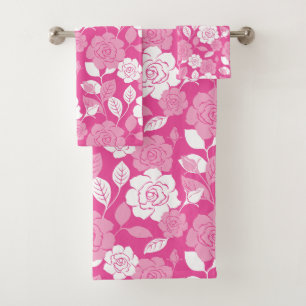 ROSE PATTERN (PINK) BATH TOWEL SET