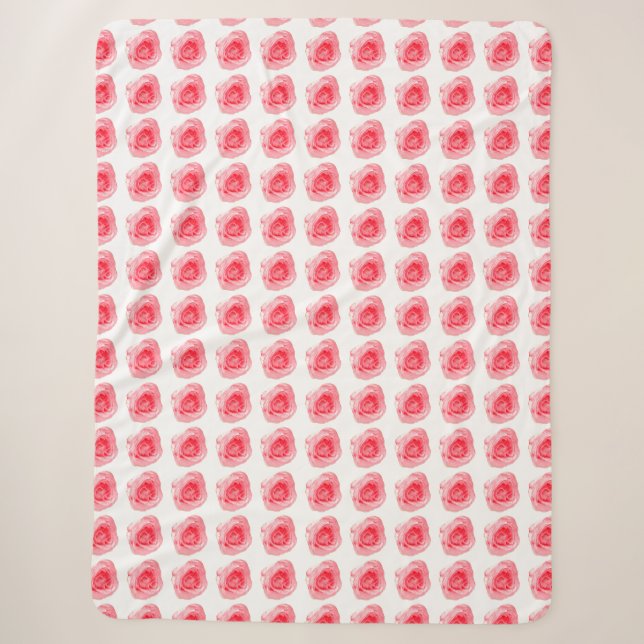 Rose Pattern Sherpa Blanket (Front)