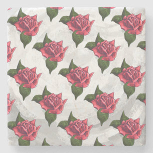 Rose Pattern Stone Coaster