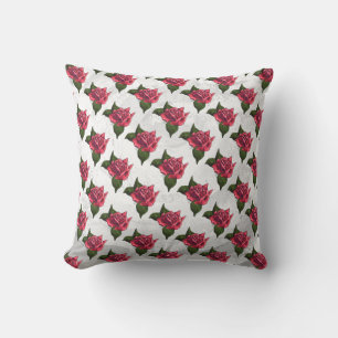 Rose Pattern Throw Pillow
