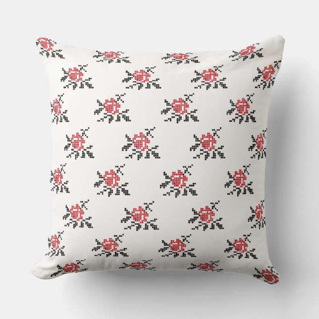 ROSE pattern Throw Pillow (Front)