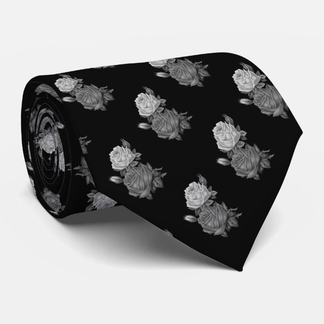 Rose Pattern Tie (Rolled)