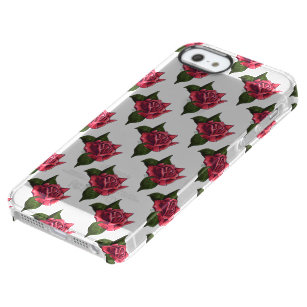 Rose Pattern Clear iPhone SE/5/5s Case