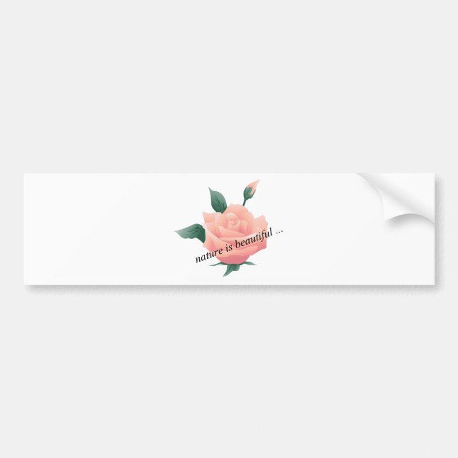 Rose (Peach) - Beautiful nature Bumper Sticker (Front)