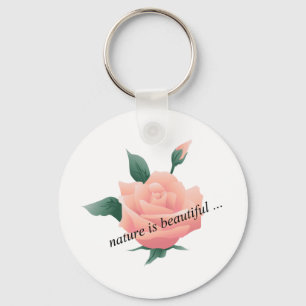 Rose (Peach) - Beautiful nature Keychain