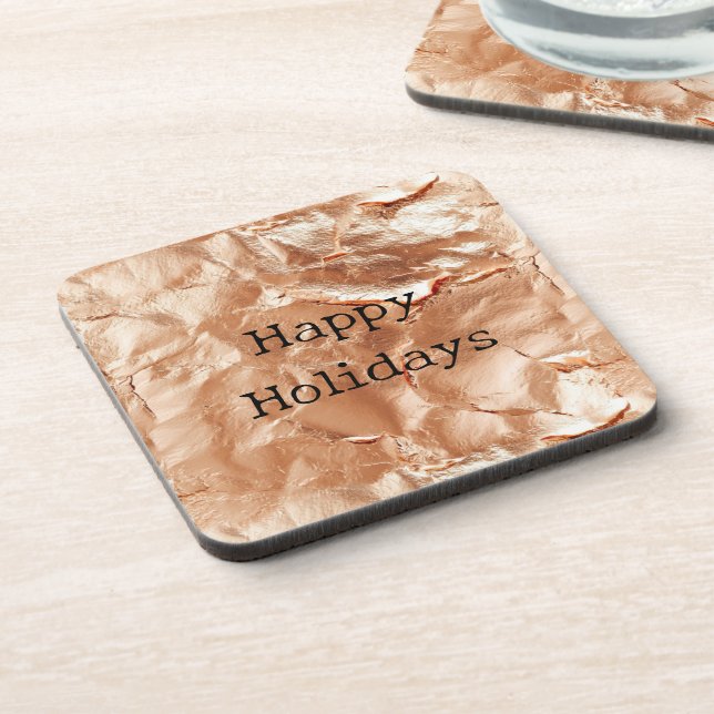 Rose Peach Gold Glam Coaster (Left Side)