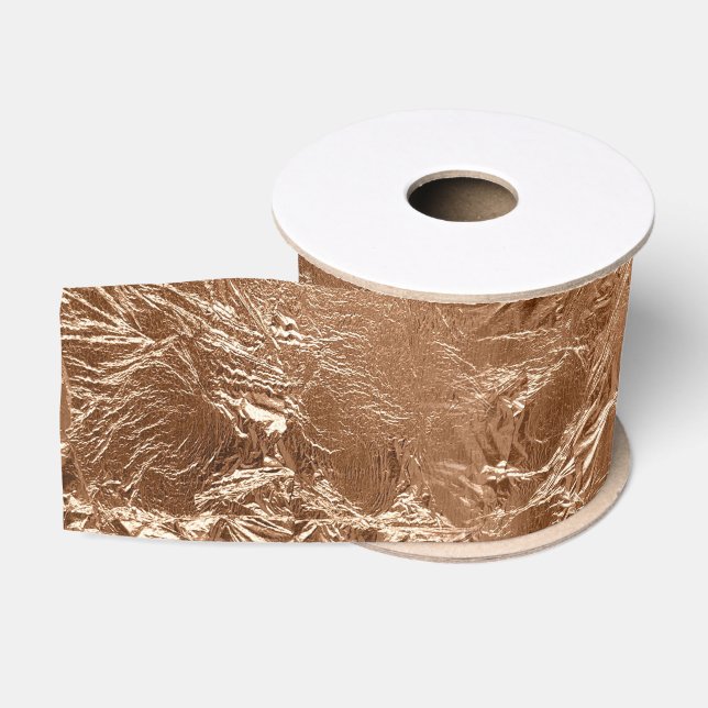 Rose Peach Gold Glam  Grosgrain Ribbon (Spool)