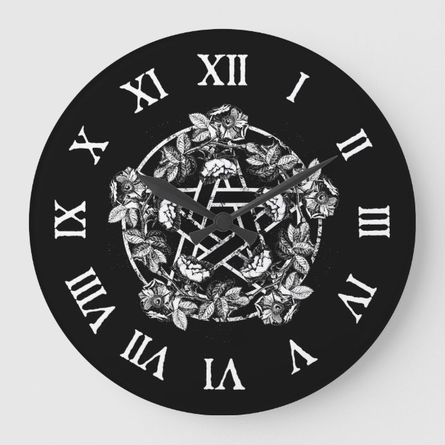 Rose Pentacle Large Clock (Front)