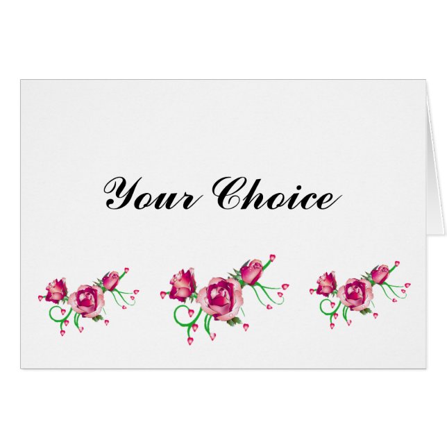 Rose Personalized Note Cards (Front Horizontal)