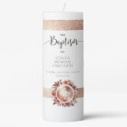 Rose personnalisé Gold Floral Girl Baptême