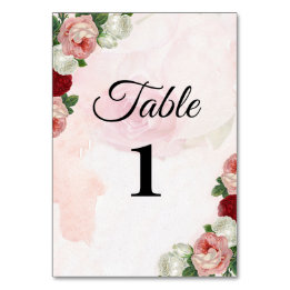 Rose personnalisé Numéro de table de mariage Carte