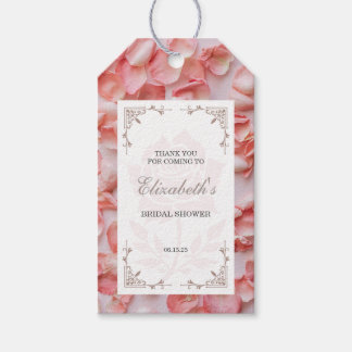 Rose Petal Bridal Shower Favour Tag