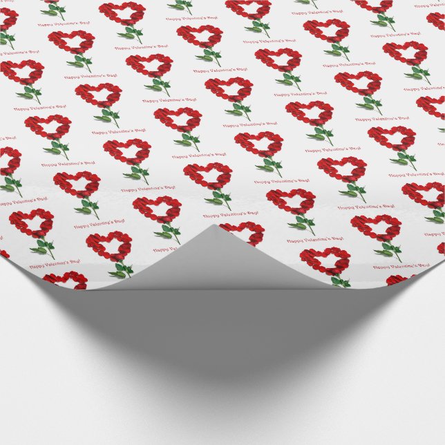 Rose Petal Happy Valentine's Day Gift Wrap (Corner)
