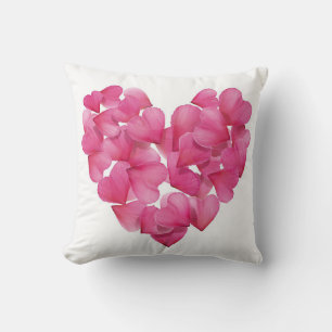 Rose petal heart design cushion