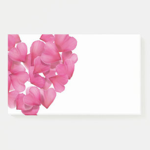 Rose petal hearts cascade Post-it note block