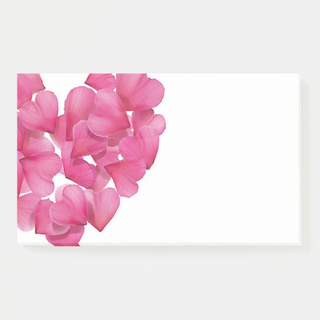 Rose petal hearts cascade Post-it note block (Front)
