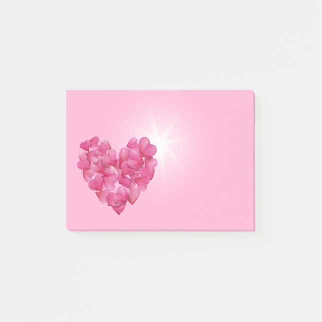 Rose petal hearts Stickies note block (Front)