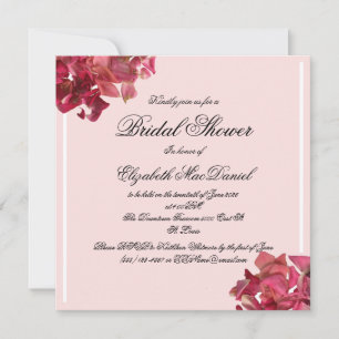 Rose Petal Pink Romantic Bridal Shower Invitation