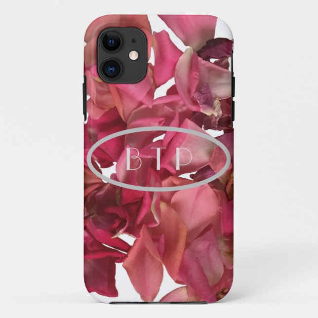 Rose Petal Pink Romantic Personalized Case-Mate iPhone Case (Back)