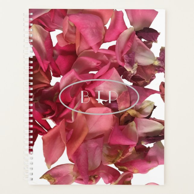 Rose Petal Pink Romantic Personalized Planner (Front)