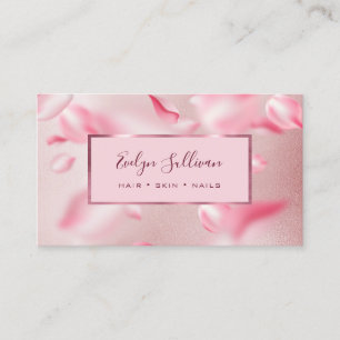 Rose Petals Faux Foil business card