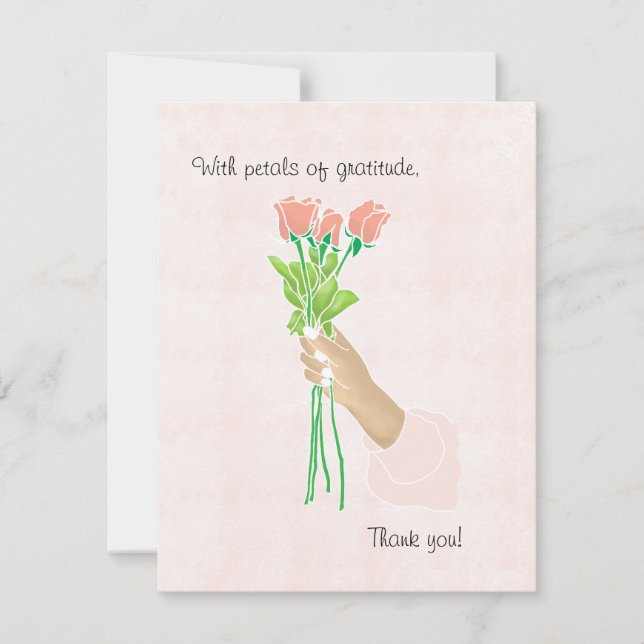 Rose Petals of gratitude Thank you card (Front)