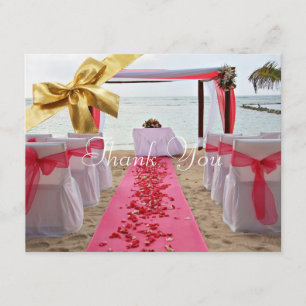 Rose Petals On Red Carpet Wedding Thank You Card2 Card