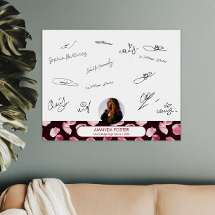 Rose Petals Photo Graduation Party Signing Guest  Print