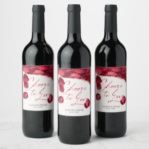 Rose Petals Wedding Wine Lable Label