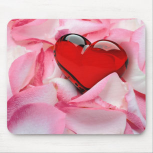 Rose Petals with Heart - Mousepad