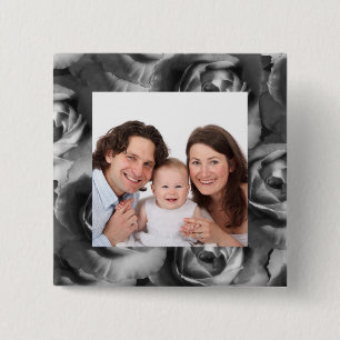 Rose/ Photo 2 Inch Square Button