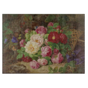 Rose Piece at the Forest Floor with Butterflies Cutting Board