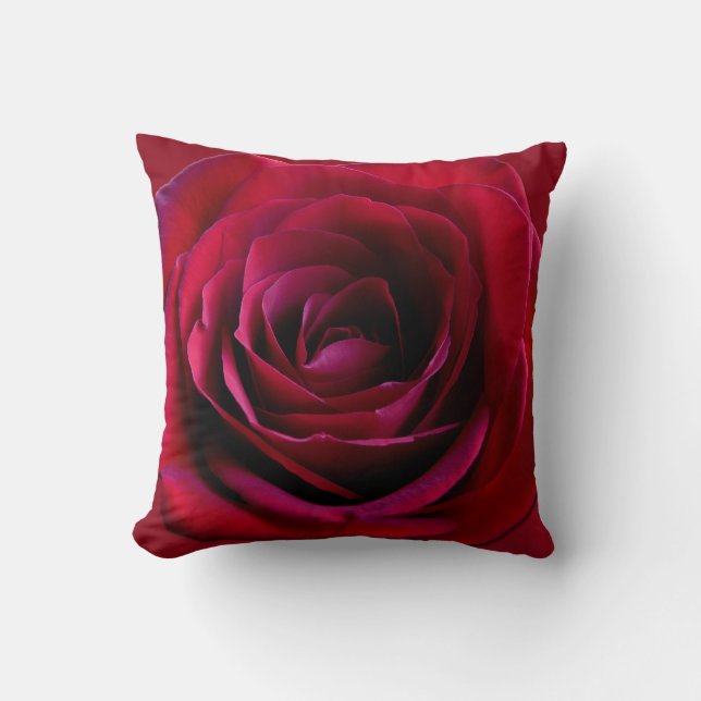 Rose Pillow Personalized Red Rose Pillows & Decor (Front)