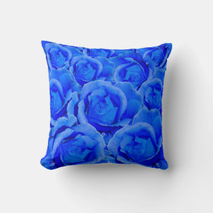 Rose Pillows Blue Rose Pillow Flower Decor