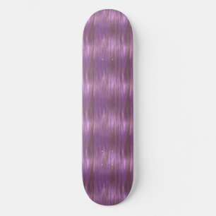 Rose Pink and Gold Liquid Metallic Effect Skateboard
