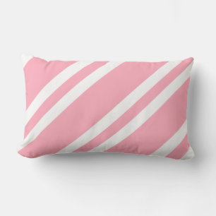 Rose Pink and White Stripes Throw Pillow
