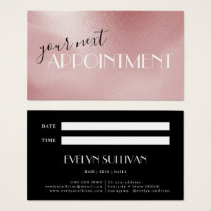 Rose pink appointment card