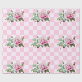Rose Pink Blooms Wrapping Paper