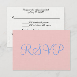 Rose Pink Blue Pastels Wedding RSVP