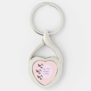 Rose pink butterflies keychain