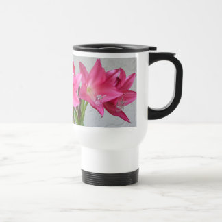 Rose-pink Crinum Lily No-Spill Travel Mug