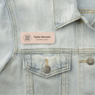 Rose Pink Custom Employee Classic Name Tag