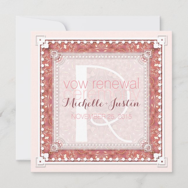 Rose Pink Déco Mariage Vow Renewal Invitation (Devant)
