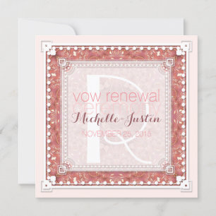 Rose Pink Deco Wedding Vow Renewal Invitation