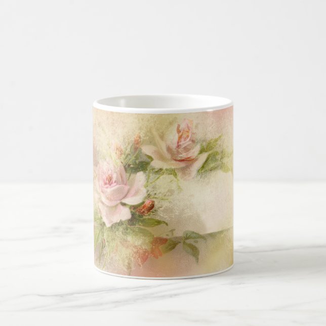 Rose pink feminine ladies coffee mug (Center)