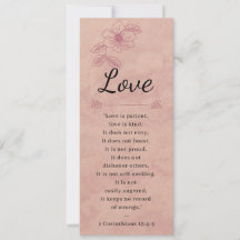 Rose Pink Floral Elegant Bible - Love - Bookmark