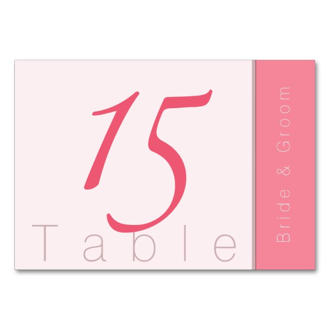 Rose Pink Forever Begins Elegant Simple Wedding  Table Number (Front)