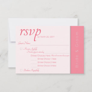 Rose Pink Forever Begins Simply Elegant Wedding  RSVP Card