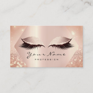 Rose Pink Glitter Makeup Artist Lashes Blush Skin Business Card